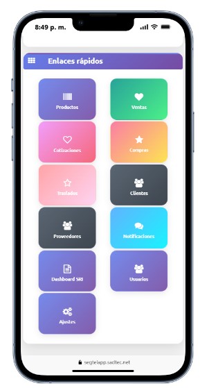 Vista movil del sistema SADFIN
