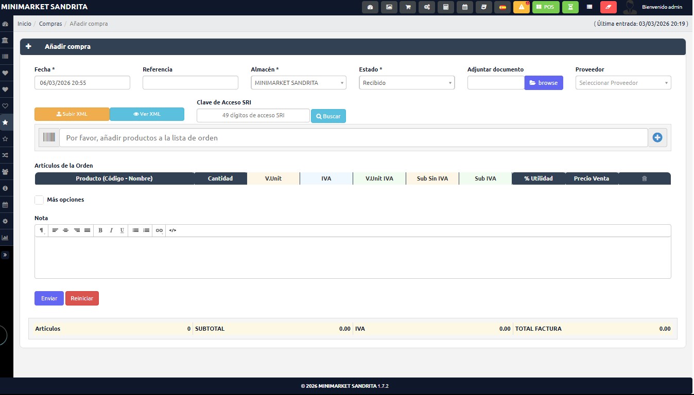 Vista de otro modulo administrativo